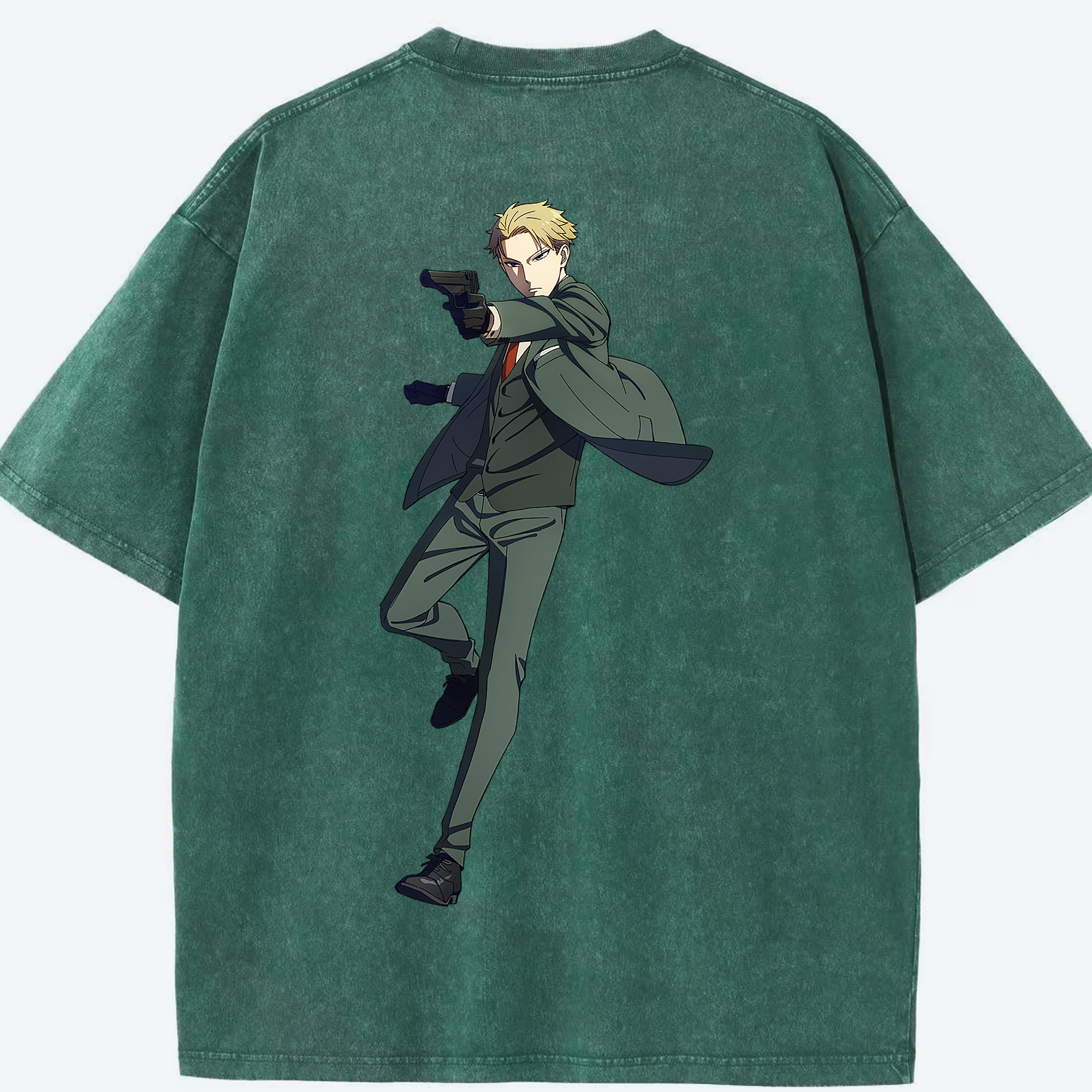 （画像用） SPY×FAMILY间谍家家酒 綿100% ヴィンテージ風 半袖Tシャツ（背面プリント）